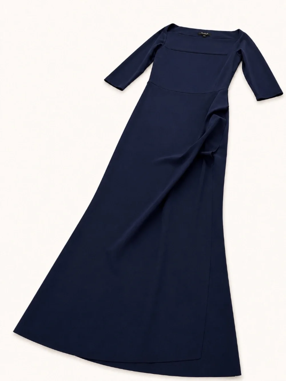 Chiara Boni La Petite Robe Navy Blue Ruched Maxi Dress Size US 14 IT 50 - Picture 3 of 9